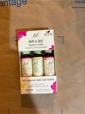 Hope & Joy Comfort Kit three homeopathic dropper remedies for emotional support